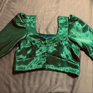 Silk cropped blouse